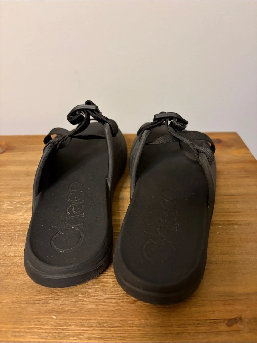 Black Slide Sandals with Adjustable Straps Kids Size 5